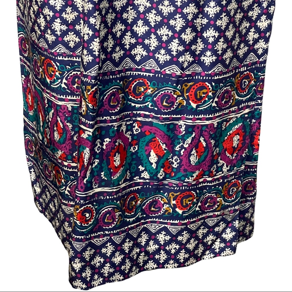 Vintage Laura & Jayne Collection Bright Boho Print Casual Skirt Set Size M - Picture 10 of 11